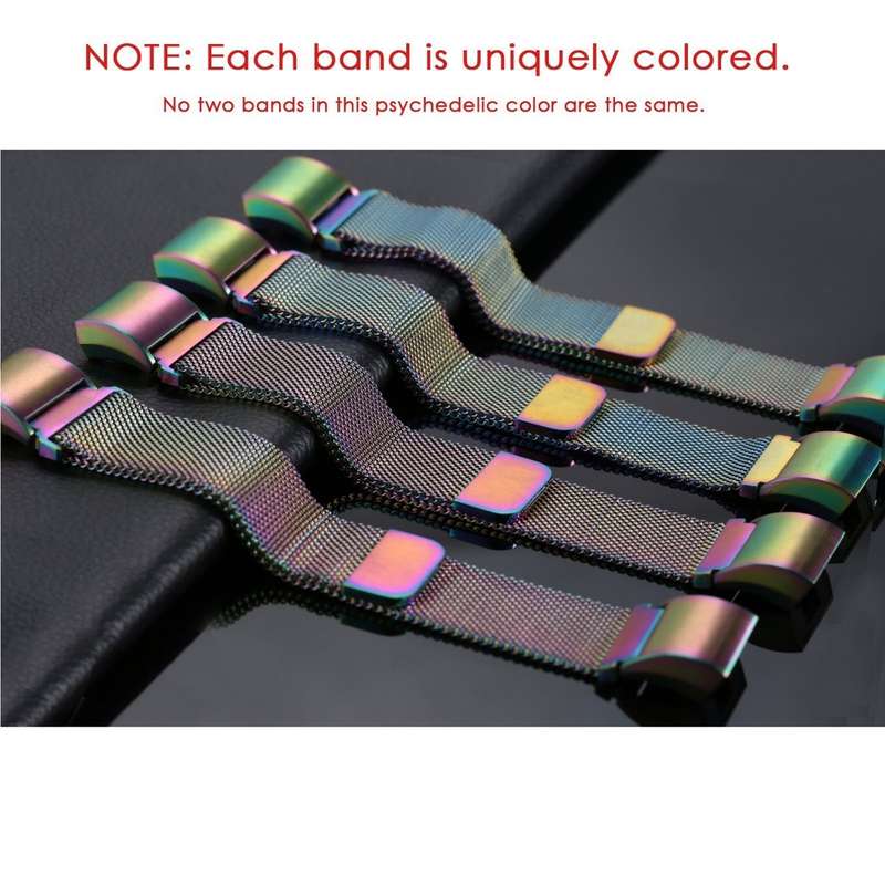 Fitbit Charge 2 Stainless Steel Band - Adjustable Replacement Strap with Magnetic Lock - Ash Gold