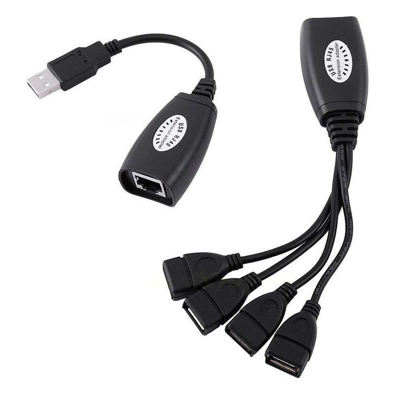 50m USB Extender over Cat5e / Cat6 + 4 Way USB HUB