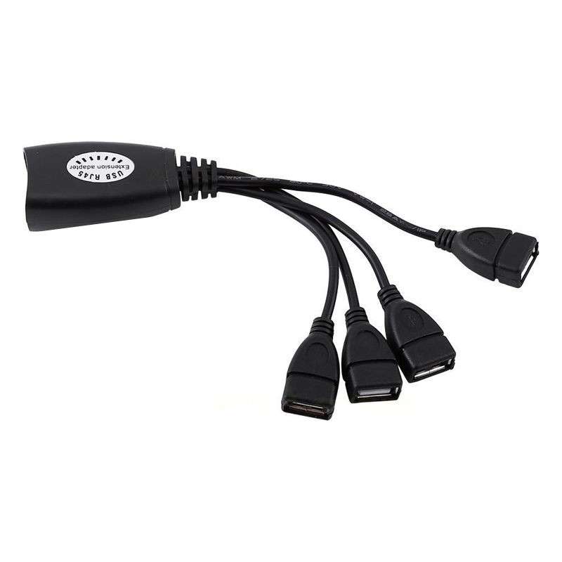 50m USB Extender over Cat5e / Cat6 + 4 Way USB HUB