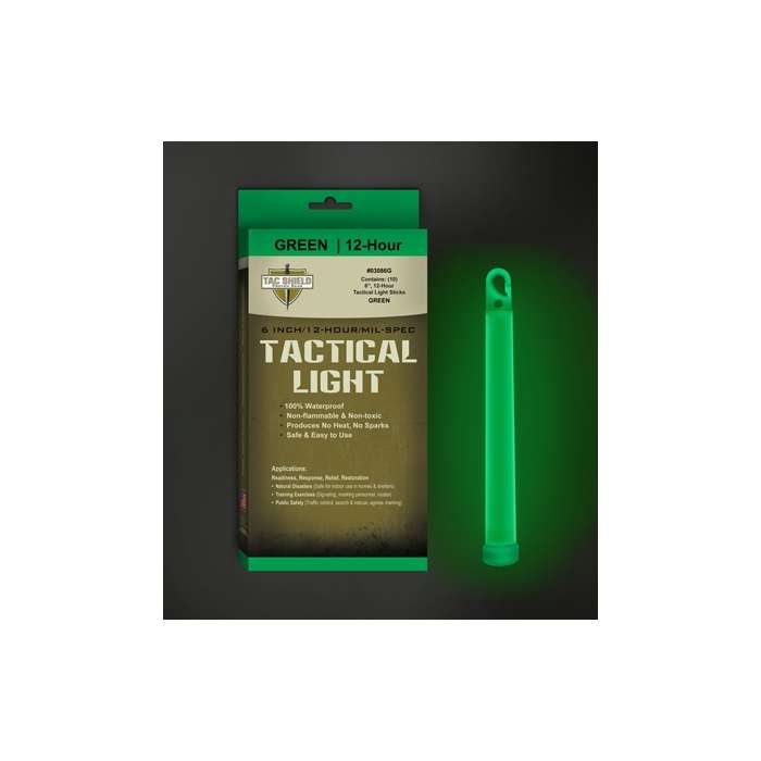 Tac Shield 6" 8 Hour Light Stick - Single - Tac Shield Green
