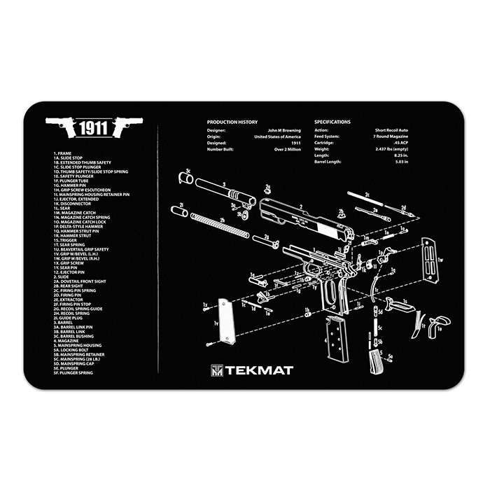 TekMat Handgun Bench Mat - Various Models - TekMat Colt 1911