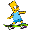 Bart on skateboard - Click image to download.