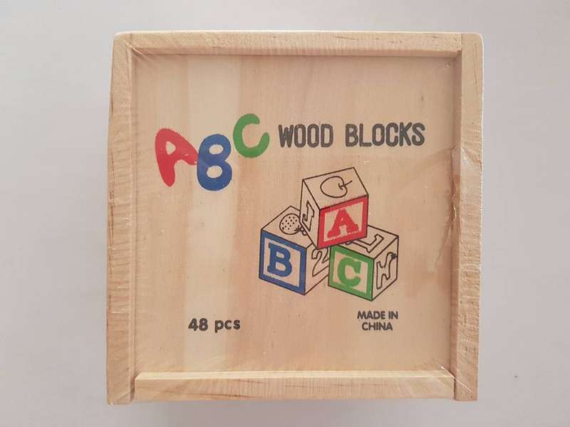 48-Piece Educational Wooden ABC Blocks