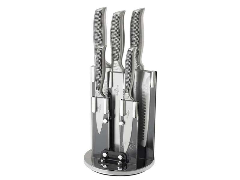 Berlinger Haus - 5 Pieces Stainless Steel Kikoza Collection Knife Set with Stand - (PLEASE READ)