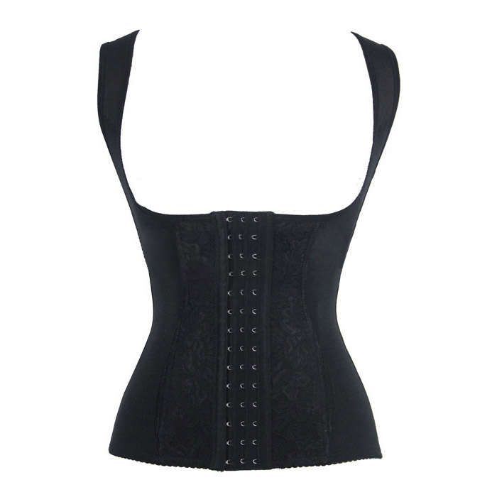 Black Steel Boned Corset, Waist Cincher Vest Underbust Corset, Sexy Black Lace Mesh Underbust Corset, Women