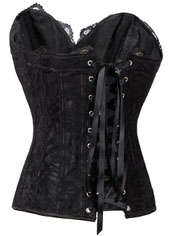 Sexy Floral Lace Corset, Black Lace Corset, Lace Overbust Corset, #N8970