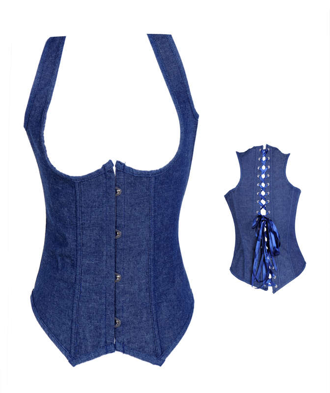 Underbust Corsets, Denim underbust corset, Denim corset, #M4242