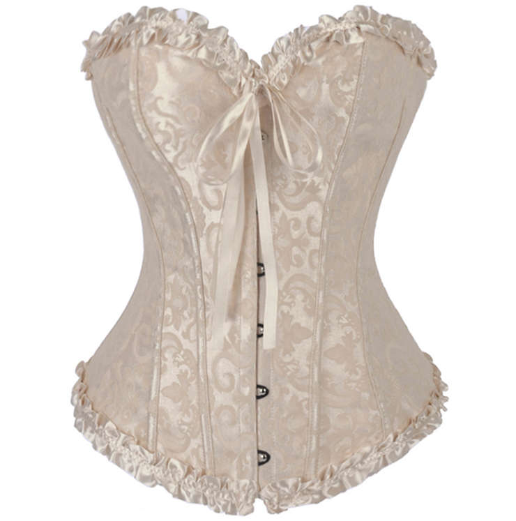 Gothic Brocade Corset Ivory, Brocade Corset Ivory, Brocade Corset, #N5181