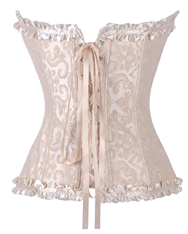 Gothic Brocade Corset Ivory, Brocade Corset Ivory, Brocade Corset, #N5181