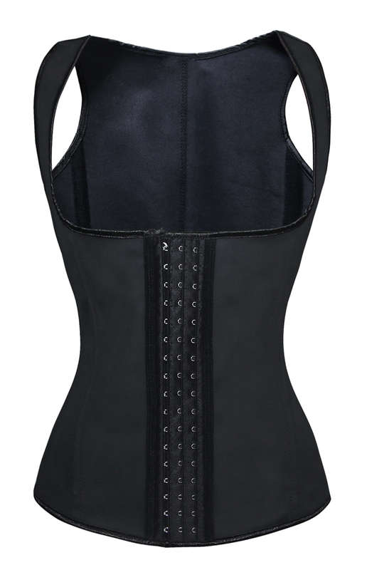 Latex Corset Vest, Cheap Black Underbust Corset Vest, Black Steel Boned Corset, Waist Cincher Corset, Plus Size Corset Vest, #N10730