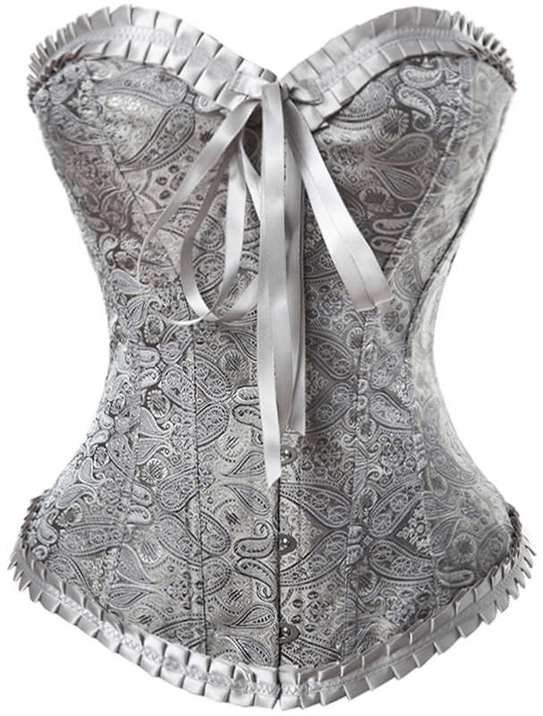Floral Sweetheart Corset, Palace Butterfly Bow Lace Corset, Floral Jacquard Sweetheart Corset, #N8001
