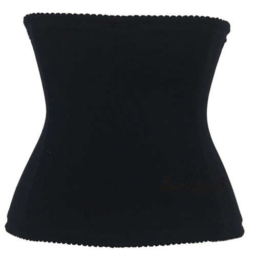 Black Waist Cincher Body Shaper Corset, Lace Decorated Waist Training Corset, Spiral Steel Boned Underbust Corset, #N9160