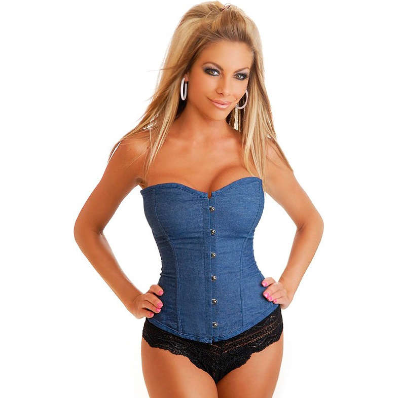 sexy Corset, Stapless denim corset, corset, #N2892