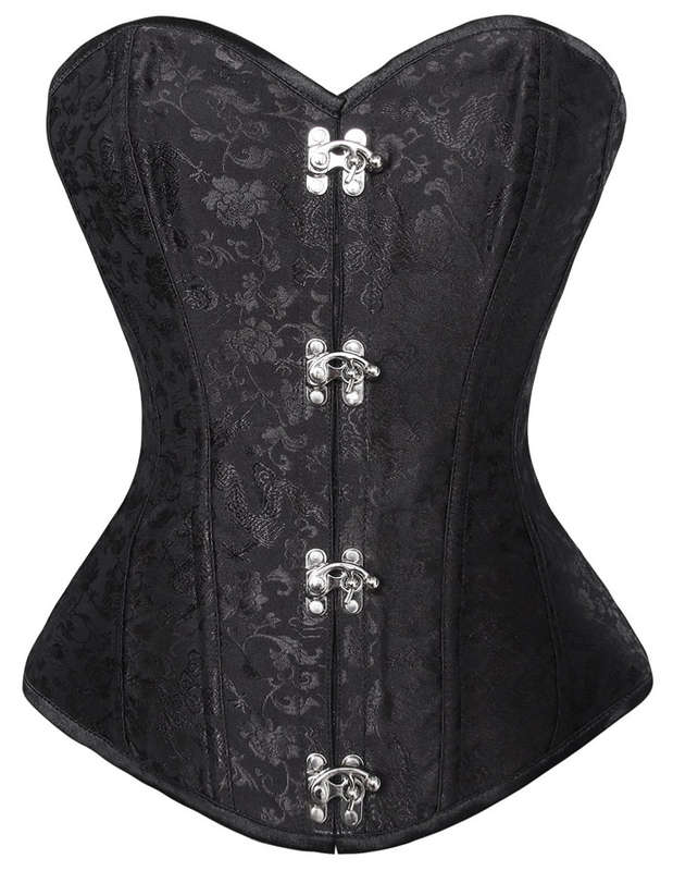 Streampunk Brocade Corset, Black Brocade Steampunk Corset, Brocade Steampunk Corset, #N5438