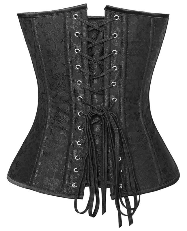 Streampunk Brocade Corset, Black Brocade Steampunk Corset, Brocade Steampunk Corset, #N5438