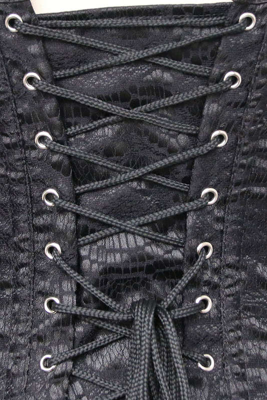 Steampunk Skull Pattern Corset, Silver Rivet Studded Corset, Steampunk Steel Boned Waist Training Corset, #N9950