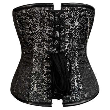 Steampunk Underbust Corset, Black and Silver Steampunk Underbust Corset, Black and Silver Underbust Corset, #N6488