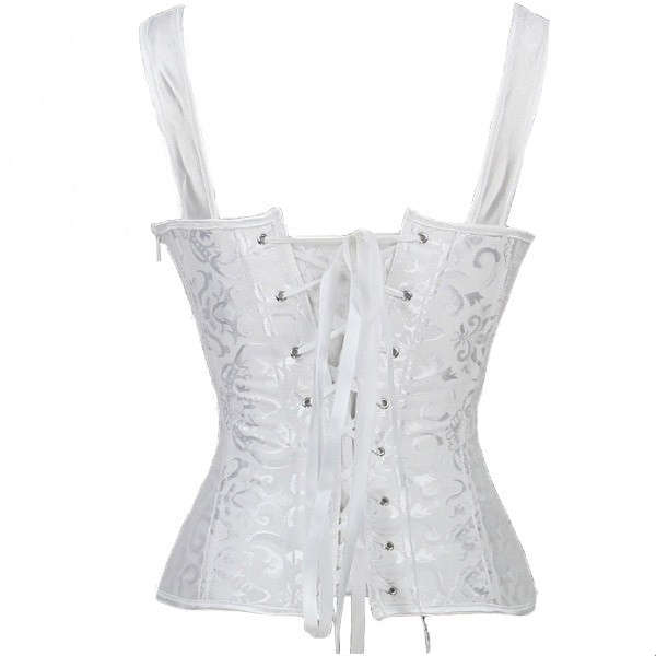 Jacquard Racerback Corset, Floral Brocade Outerwear Corset, Lace-up Strap Corset, #N9110