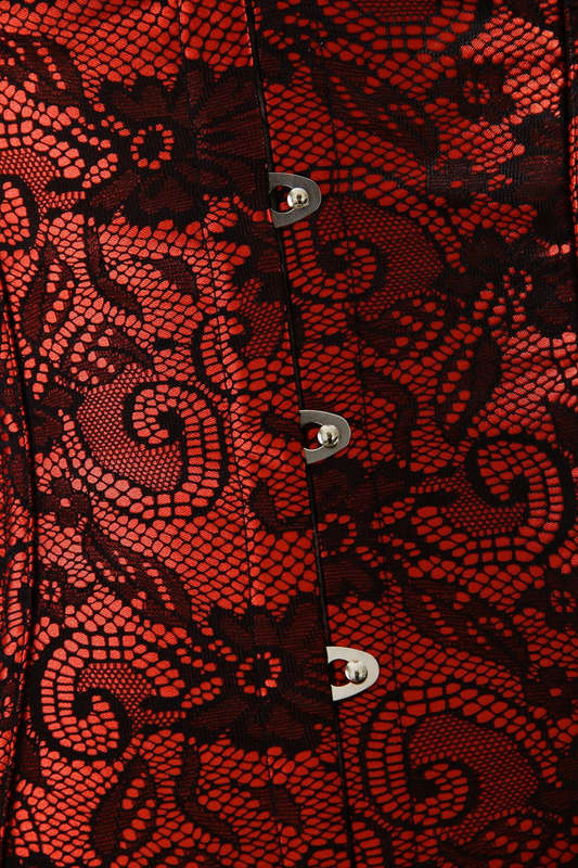 underbust corset, Red lace underbust corset, Lace underbust corset, #N4831