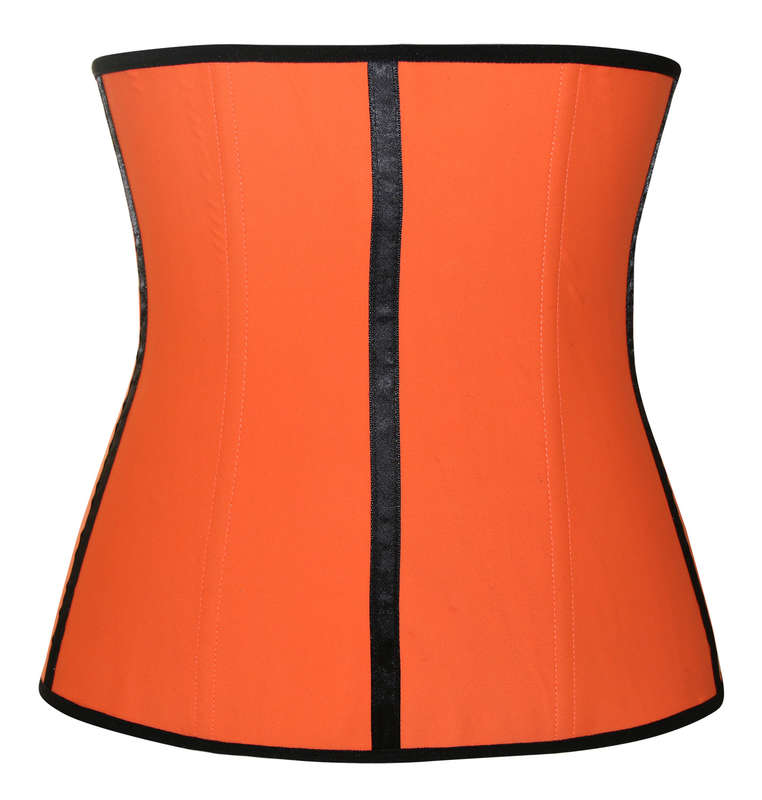 Latex Underbust Corset, Elastic Body Shaper Bustier, High Quality Orange Steel Bone Underbust Corset, Plus Size Corset, #N10249
