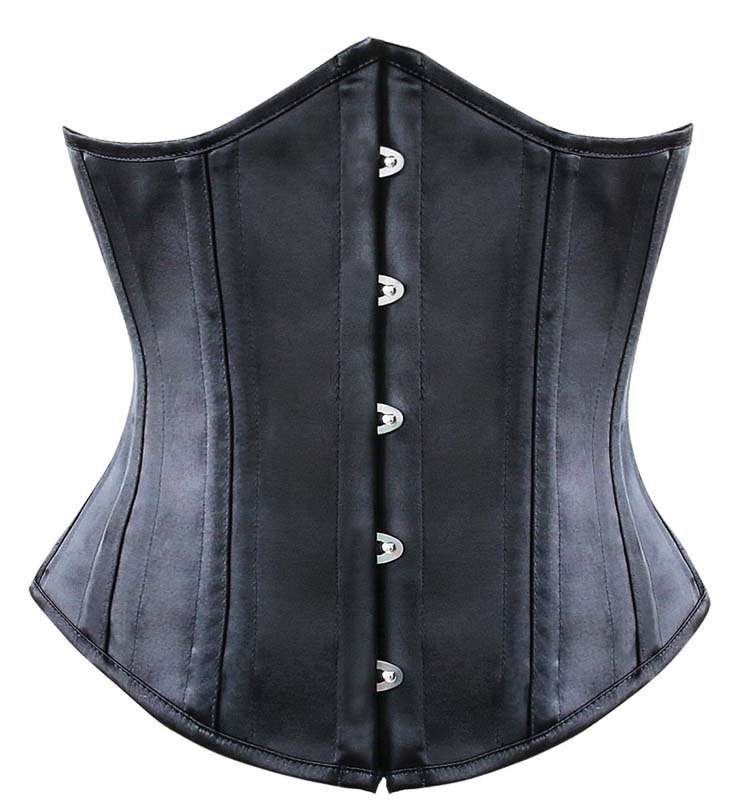 Double Boned Underbust Corsets, Black Steel Bones Underbust Corset, Cheap Waist Training Underbust Corset, #N9871