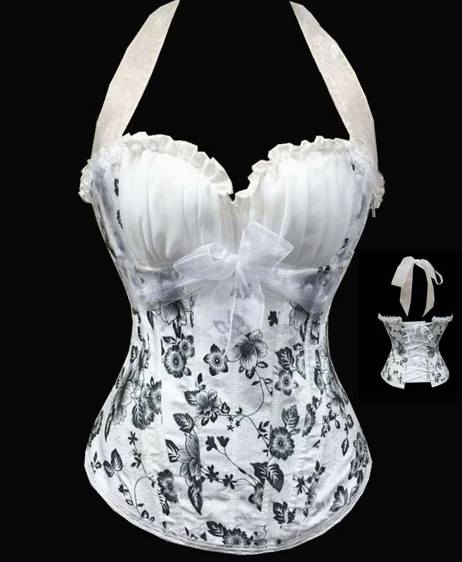 Classical White Brocade Corset, Women