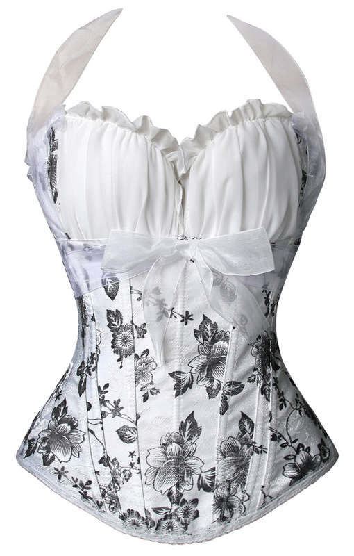Classical White Brocade Corset, Women