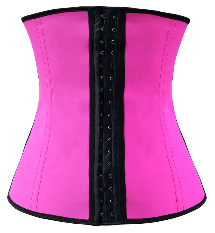 Latex Underbust Corset, Elastic Body Shaper Bustier, High Quality Hot-Pink Steel Bone Underbust Corset, Plus Size Corset, #N10241