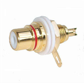 SOCK RCA P/M GOLD/PLTD RED  K29487-RED