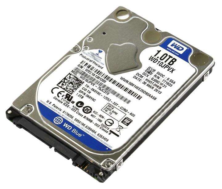WD Blue 1TB Mobile 9.50mm Hard Disk Drive - 5400 RPM SATA 6Gb/s 2.5 Inch