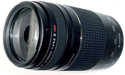 Side view of Canon version of 75-300mm f/4-5.6 III USM
