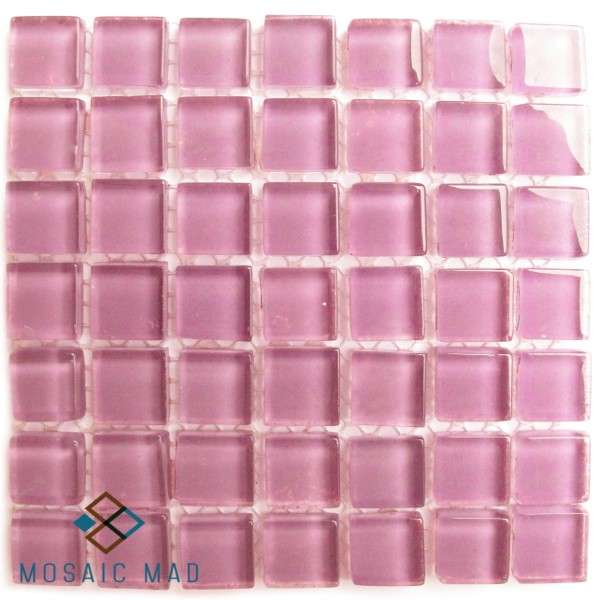Crystal Glass Mini Mosaic Tiles 12mm x 12 mm - LILAC