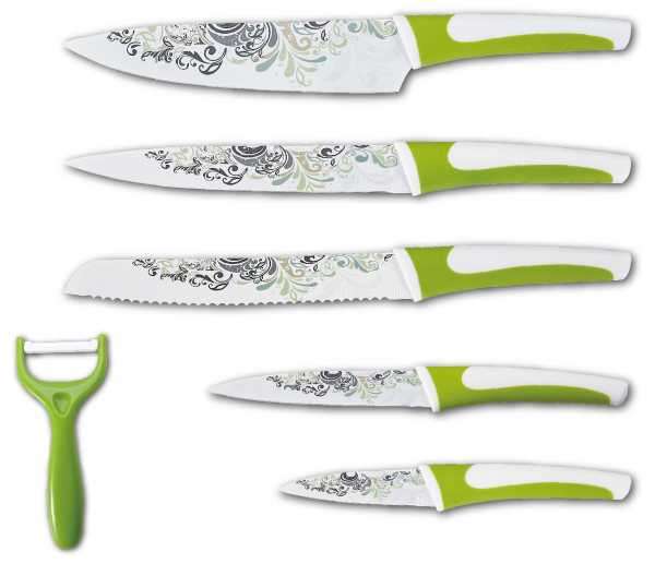 **** R999 **** 100% AUTHENTIC *** Swiss Hufeisen 6-Piece Non-Stick Knife Set ***