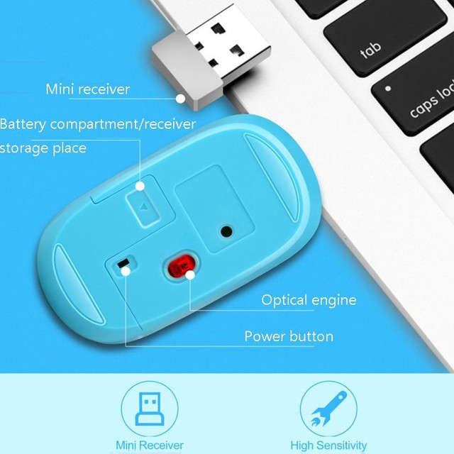 301 Keys 1600 DPI 2.4G Wireless Mouse pink