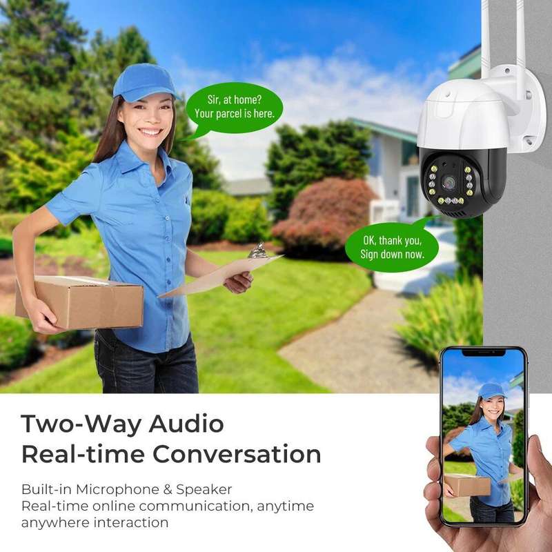 WIFI Camera Outdoor Two Way Audio 1296P  CCTV( WHITE COLOR)