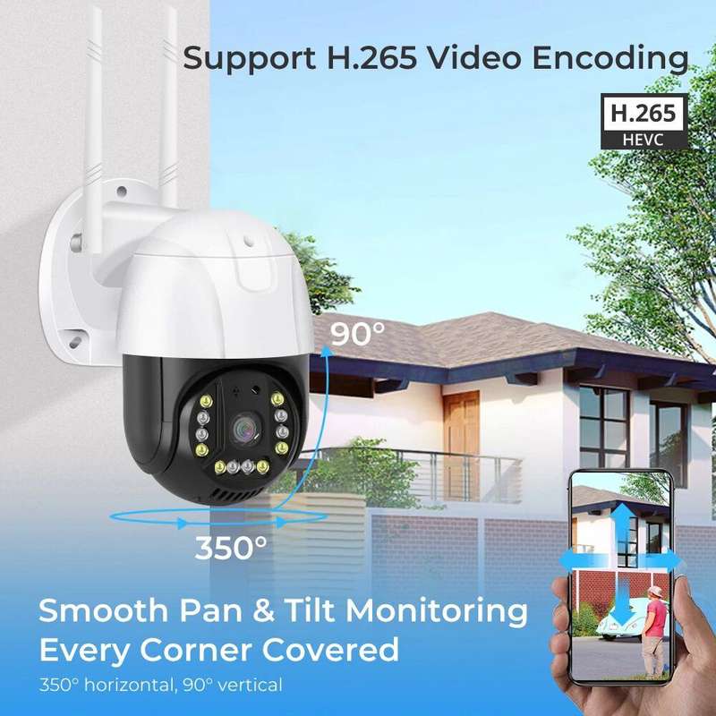 WIFI Camera Outdoor Two Way Audio 1296P  CCTV( WHITE COLOR)
