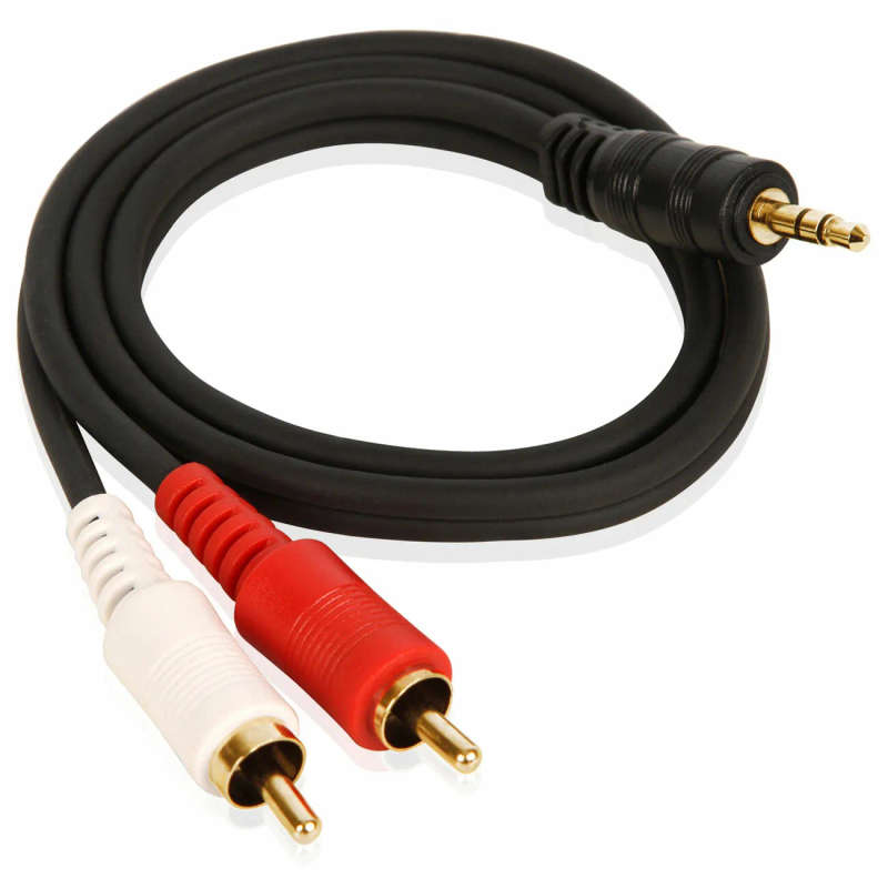 10MAudio Video AV Cable Aux 3.5mm Male Jack to 2 RCA