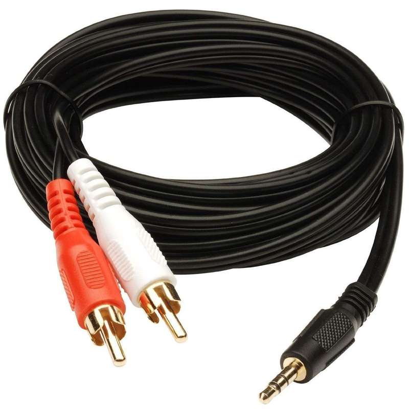 10MAudio Video AV Cable Aux 3.5mm Male Jack to 2 RCA