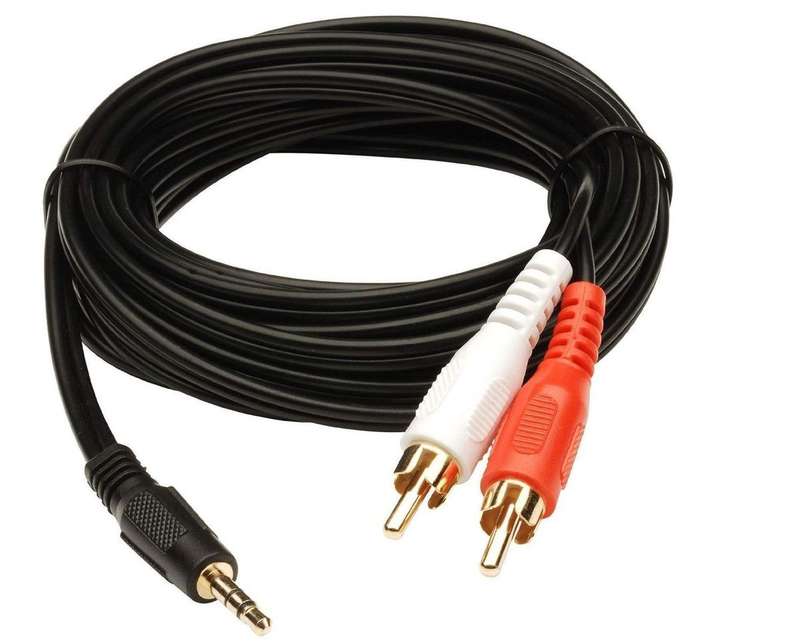1.8M High Grade 3.5mm Audio Jack to Two Male RCA cable