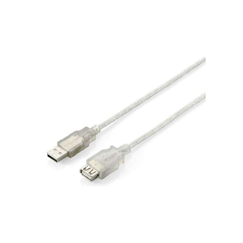 USB 2.0 Type A Cable Male to Female - 1.5m - Transparent Silver