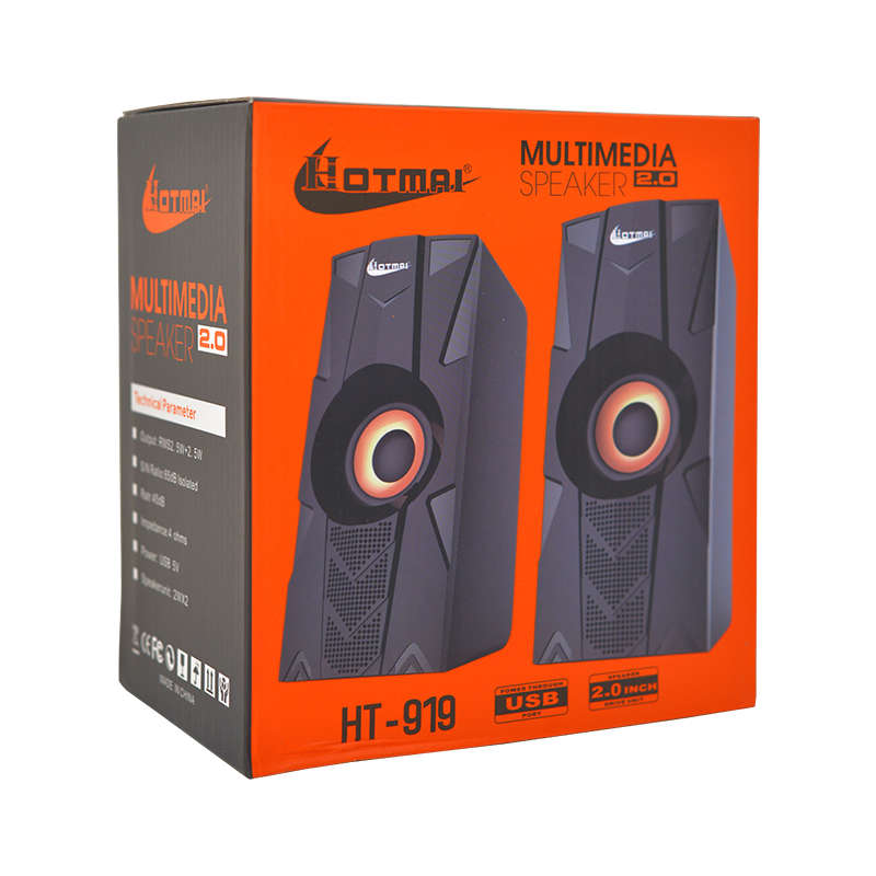 HT-919 USB Multimedia Speakers For PC & Laptop - Black