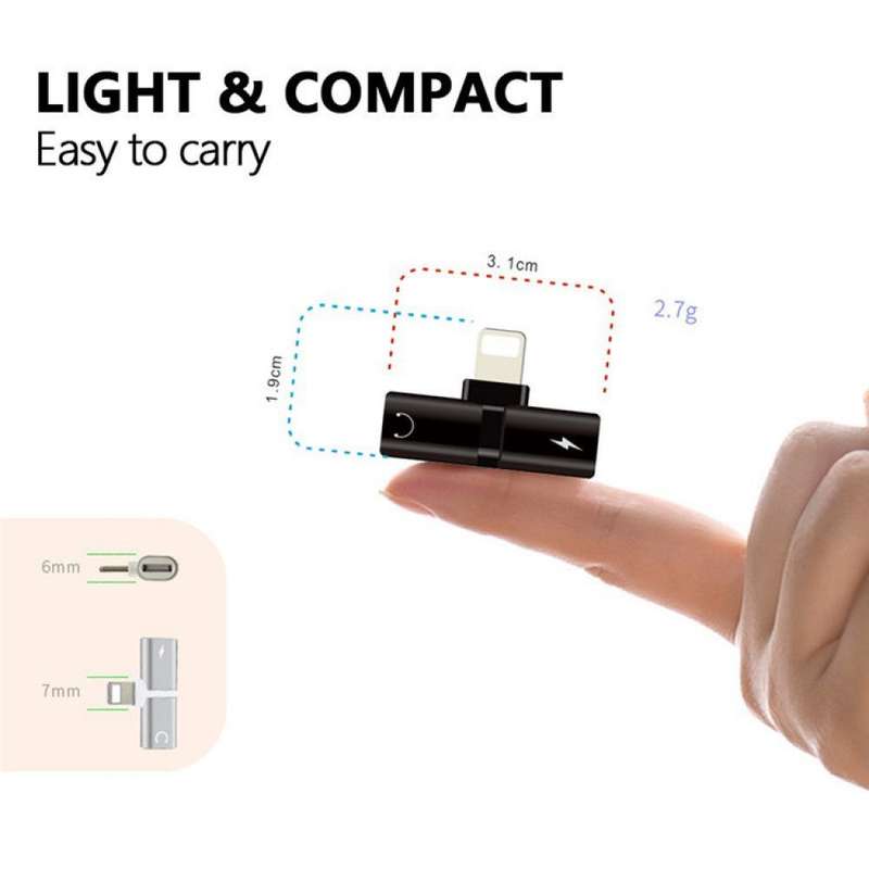 2-in-1 IP Lighting iOS Multi-Function Connector Adapter
