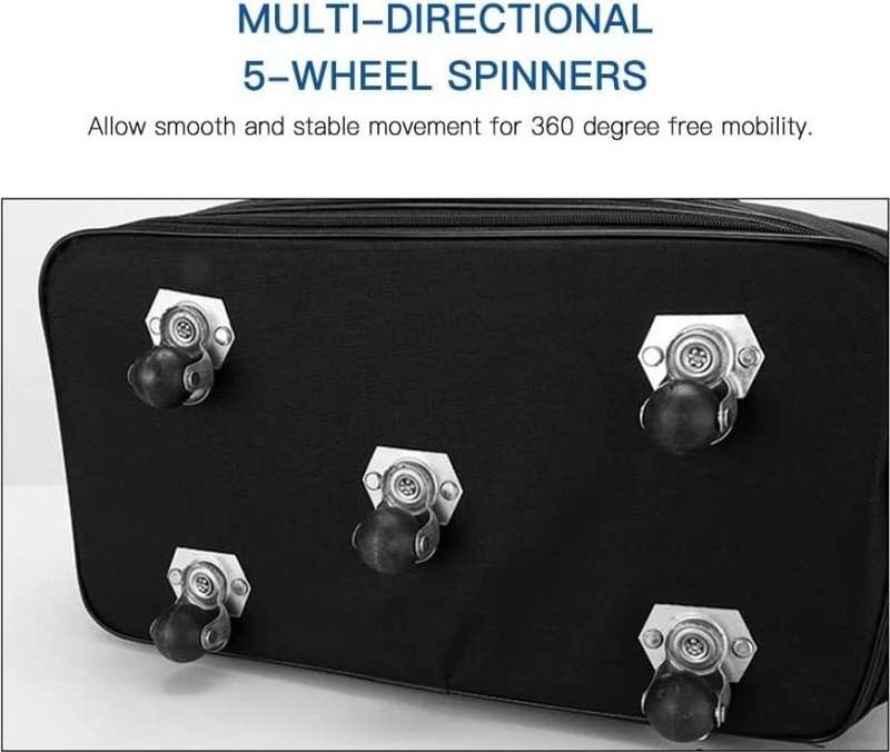 3Layer Suitcase Bag Foldable Rolling Luggage Bag  (Black)