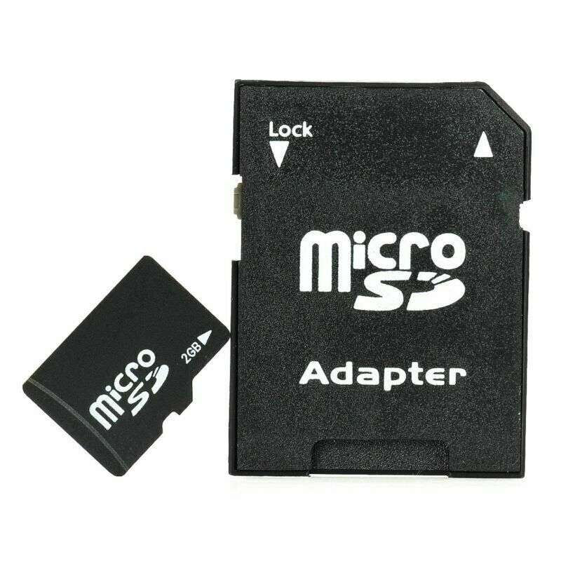 2GB Micro SD Memory Card with SD Card Adapter Black
