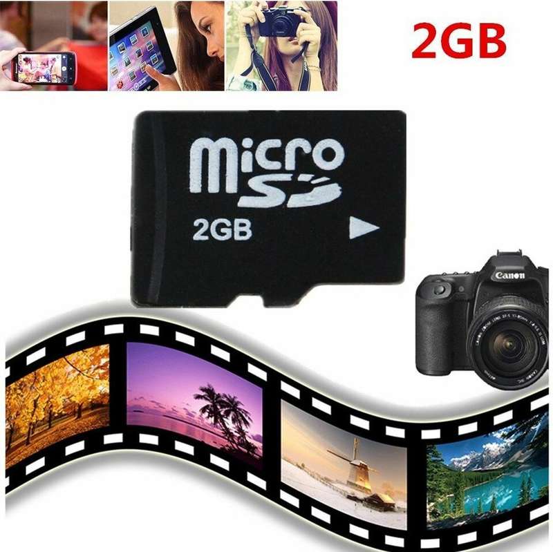 2GB Micro SD Memory Card with SD Card Adapter Black