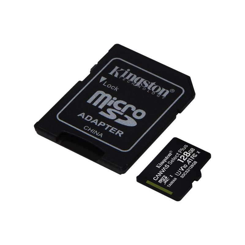 128GB Micro SD Memory Card with SD Card Adapter Black