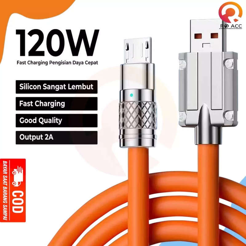 120W, 6A Super Fast Charge USB To Micro Data Cable