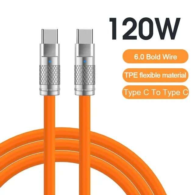 120 W, 6A Super Fast Type-C To Type-C Charge Cable