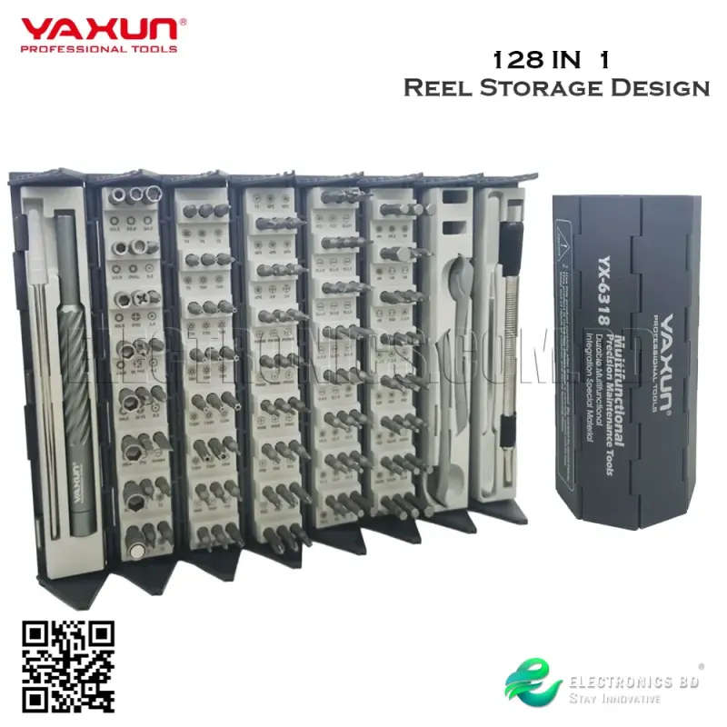 YAXUN YX-6318 Multi-Function 128 In 1 Repair Universal Mobile Phone Tools