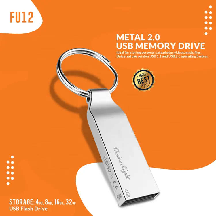 Faster FU12 Usb Flash Drive 4GB Small Metal Usb 3.0 Key Ring Usb Flash Drive